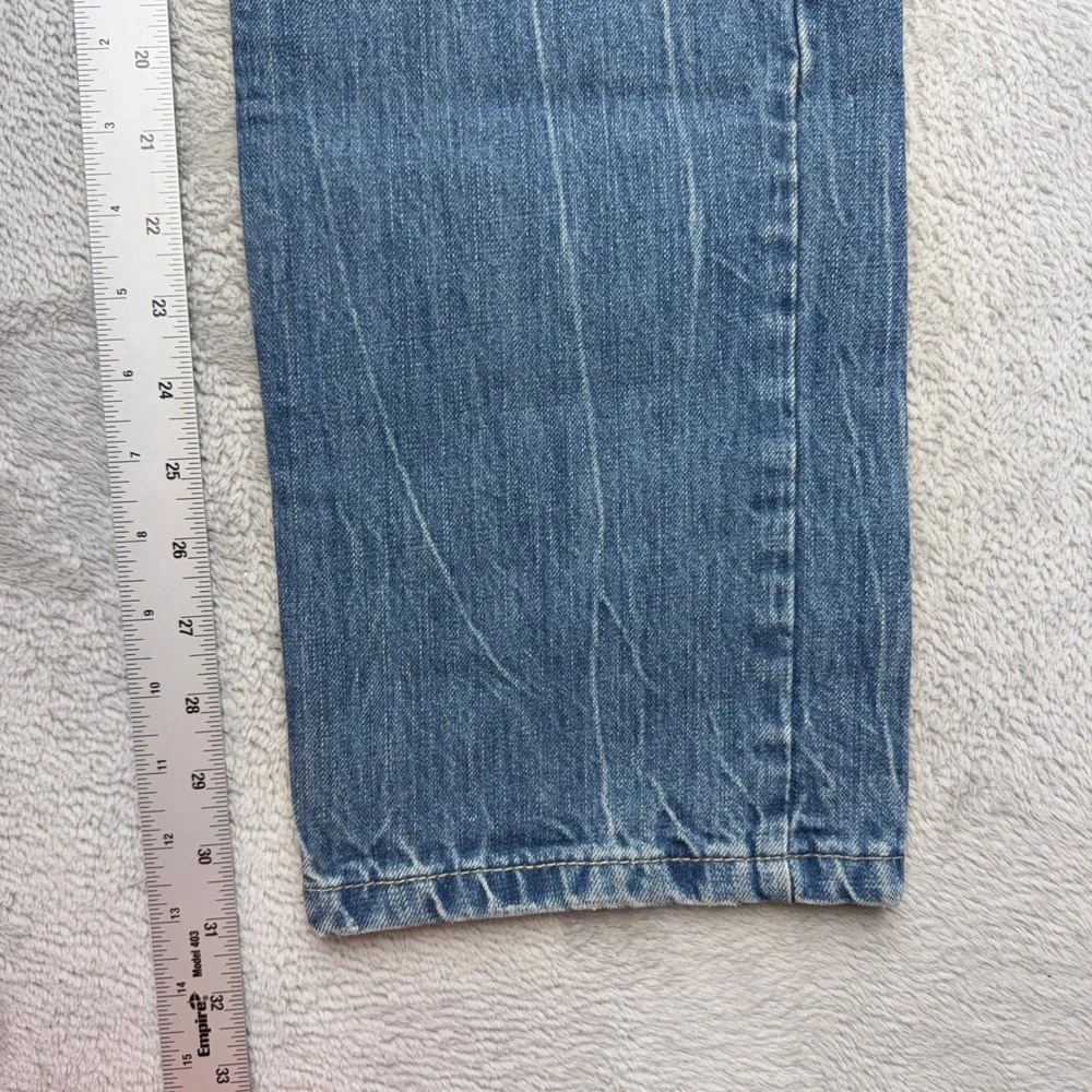 Diesel Jeans Mens 32 Blue Industry Straight Leg Medium Wash Distressed Denim